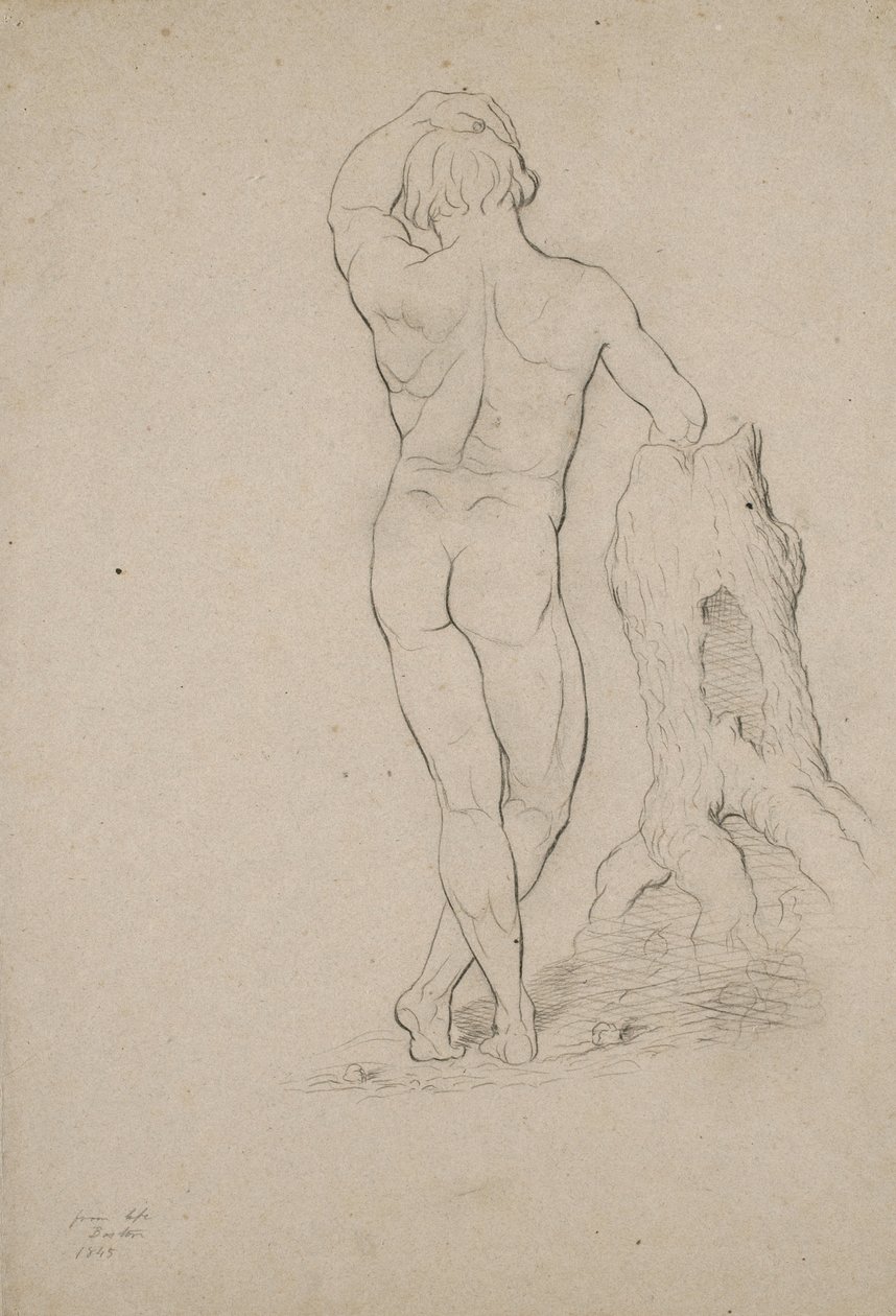 Untitled - Male Nude, Posterior View by George Henry Hall