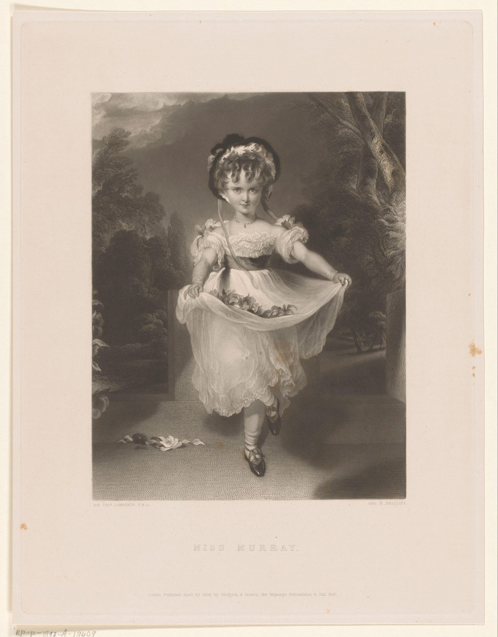 Portrait of Louisa Georgina Augusta Anne Murray, Miss Murray (title on object) by George Henry Phillips