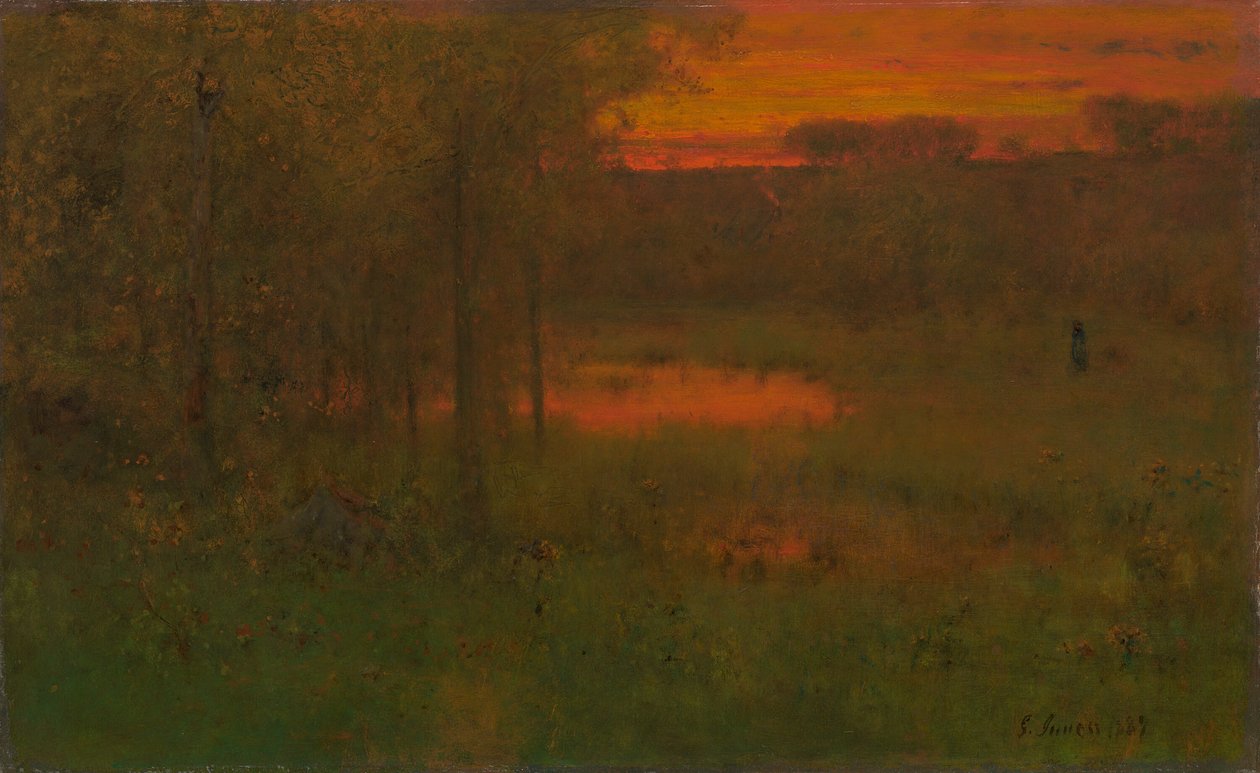 Landscape, Sunset, 1887-89 by George Inness