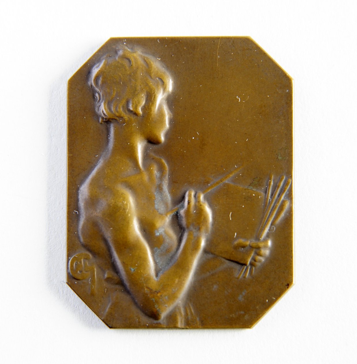 Octagonal plaque by George James Frampton