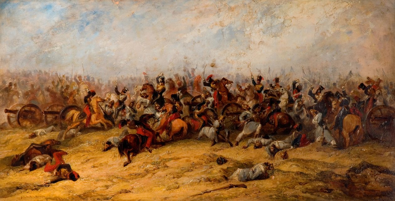 The Conflict at the Guns, Balaclava, 1854 by George Jones