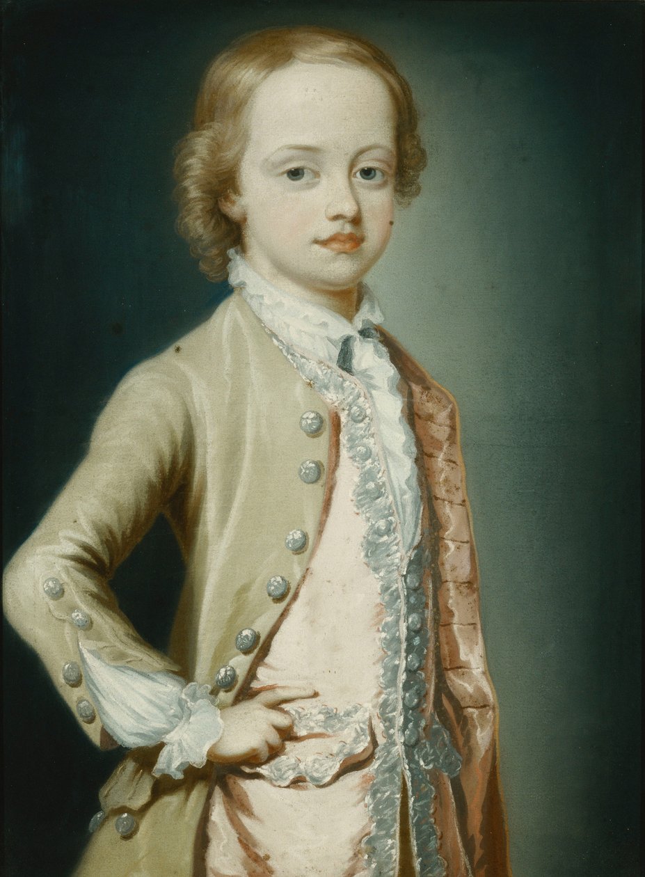 Portrait of the Hon. William Napier, aged Eight, three-quarter length, Wearing a Green Coat by George Knapton