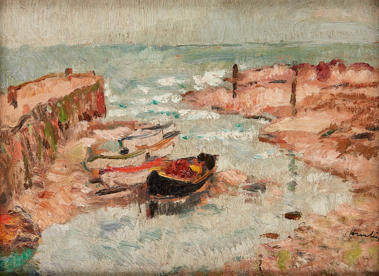Beached Boats, Lower Largo by George Leslie Hunter