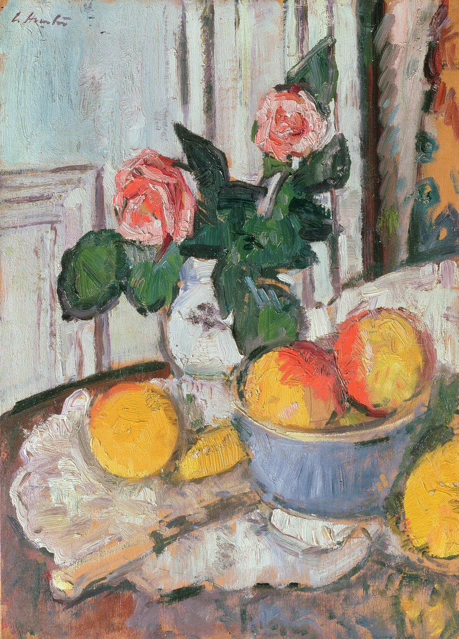 Roses and Fruit by George Leslie Hunter