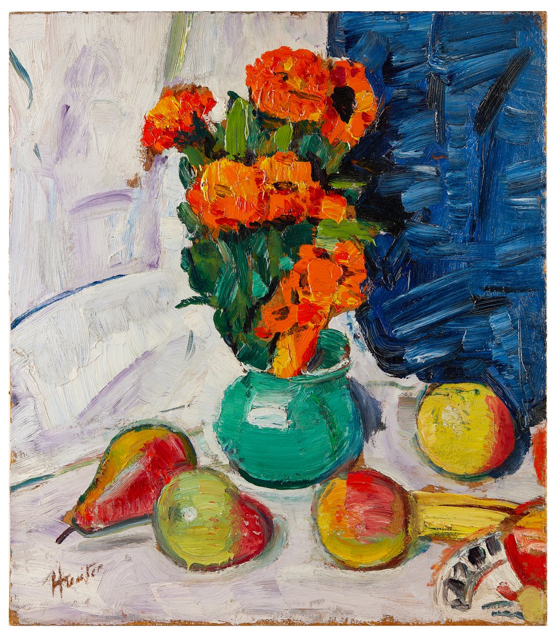 Still Life With Marigolds by George Leslie Hunter