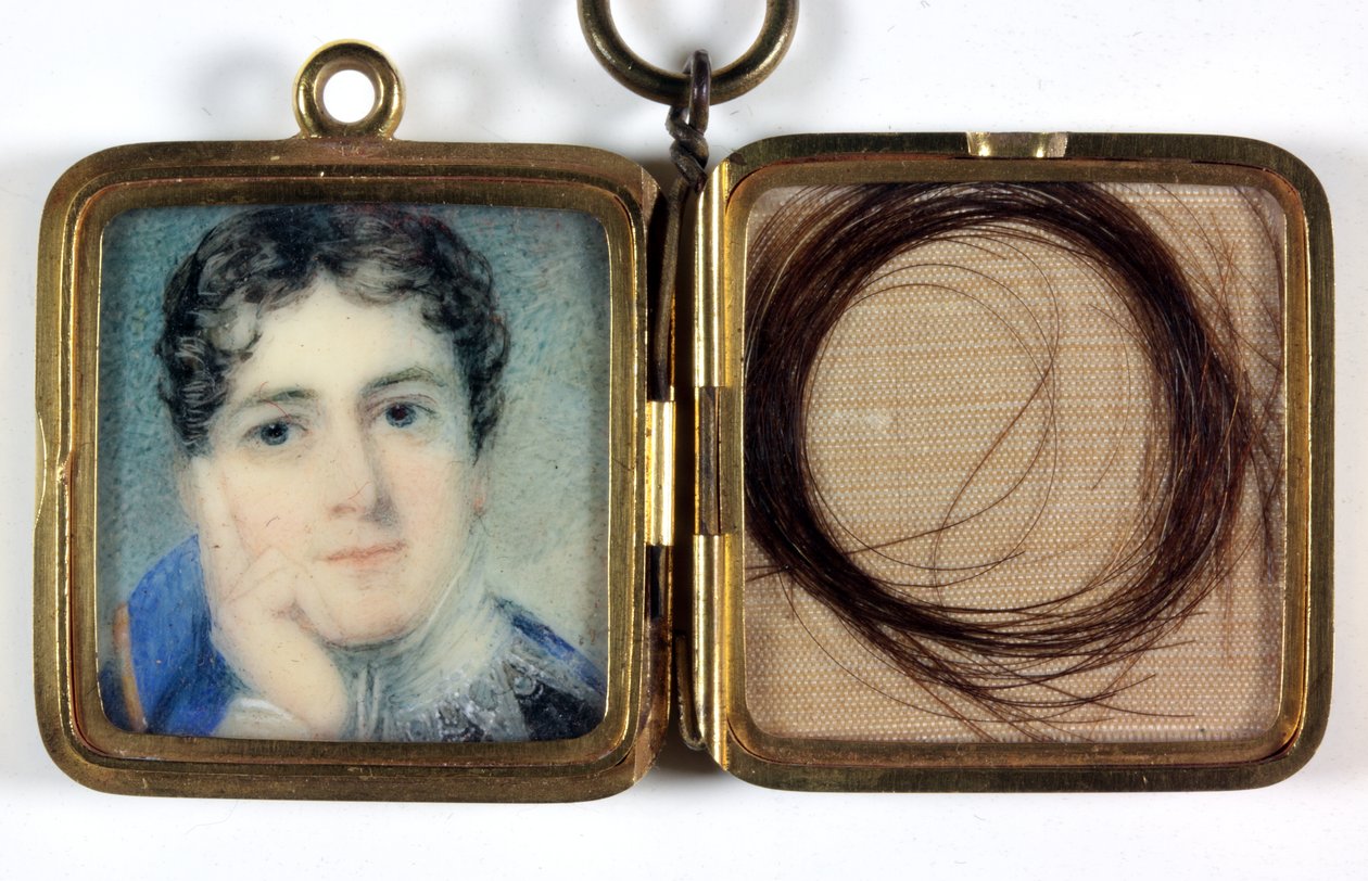Lord Charles Bentinck (1780-1826), Gold Locket with Lock of Hair in Opposite Compartment by George Lethbridge Saunders