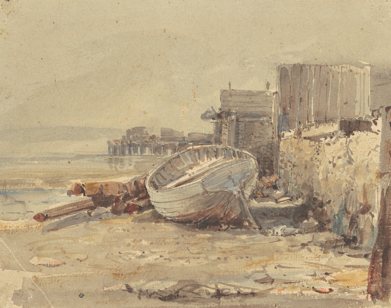 Beached Vessel, c.1880 by George Loring Brown