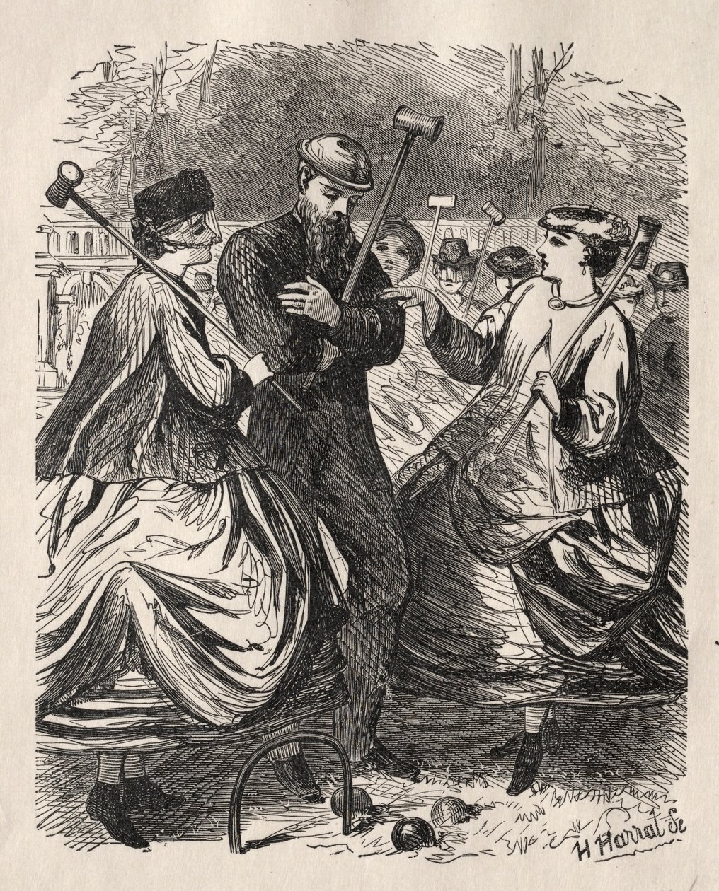Our Croquet Party, 1864 by George Louis Palmella Busson Du Maurier