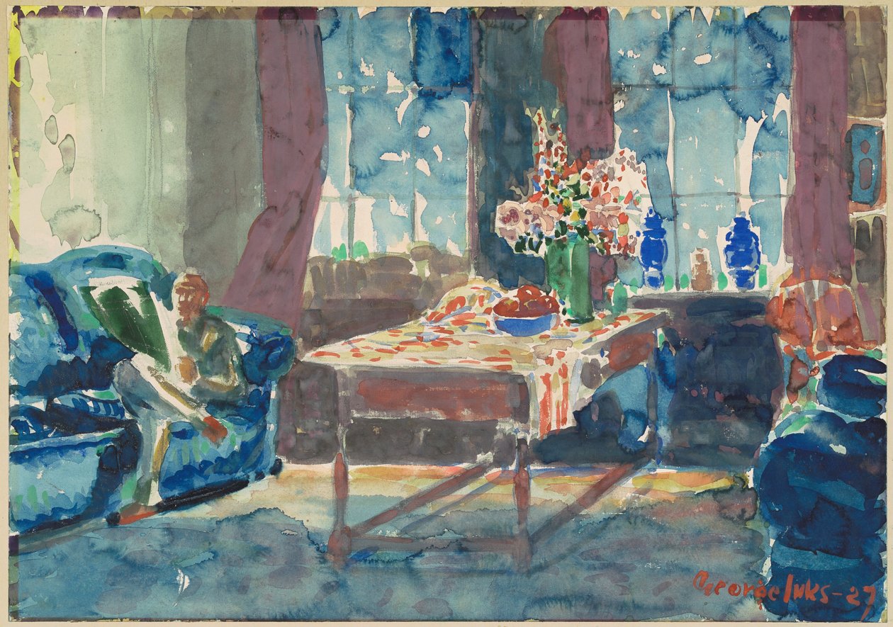 Self-Portrait: Interior of My New York Apartment by George Luks