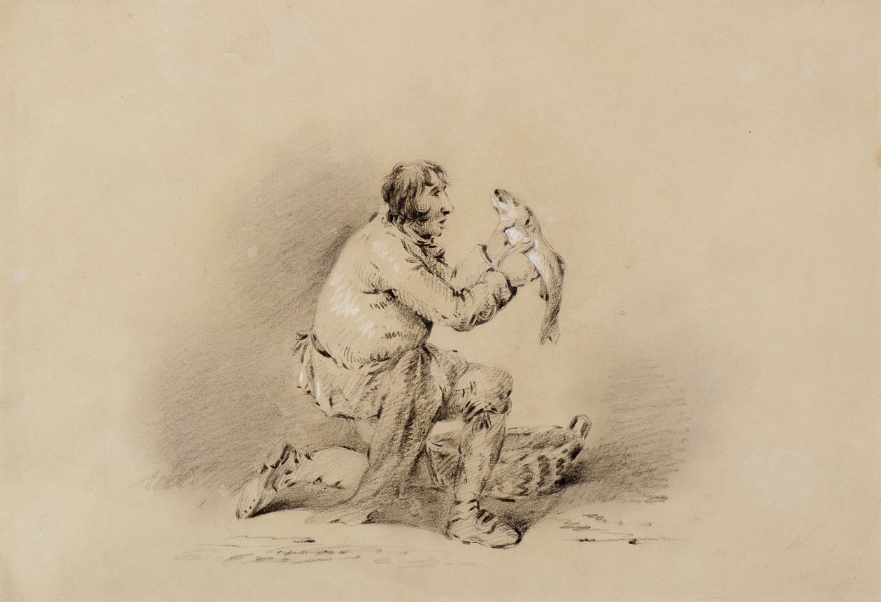 Fisherman Holding a Fish by George Morland