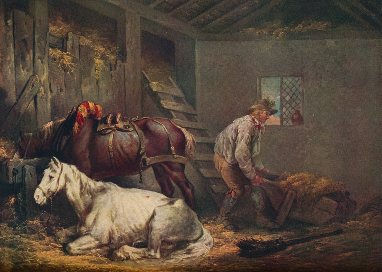 Horses in a Stable by George Morland