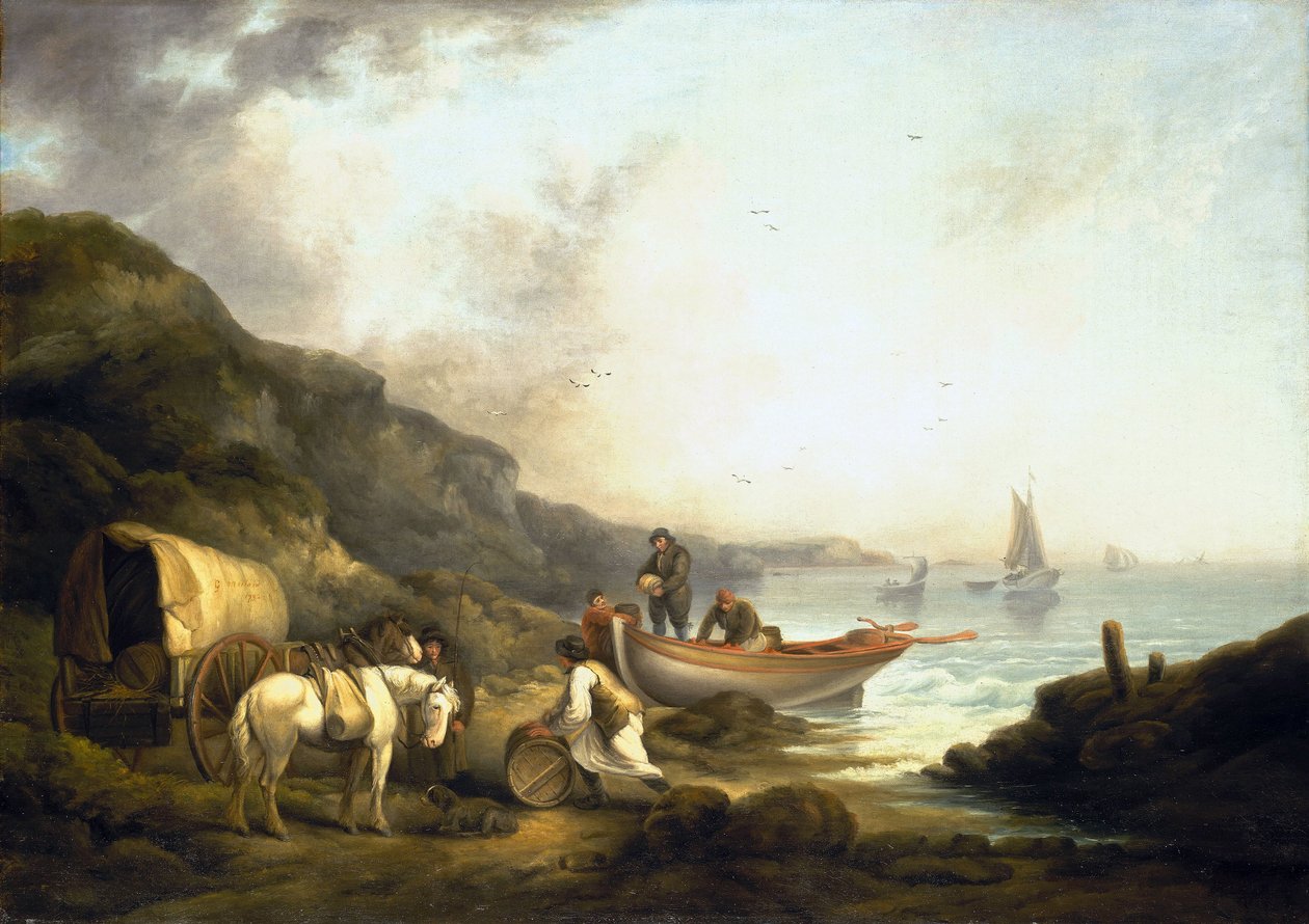 Smugglers traffic on the coast, early 19th century by George Morland