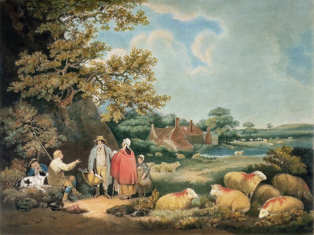 The Shepherds, engraved by William Ward, 1806 by George Morland