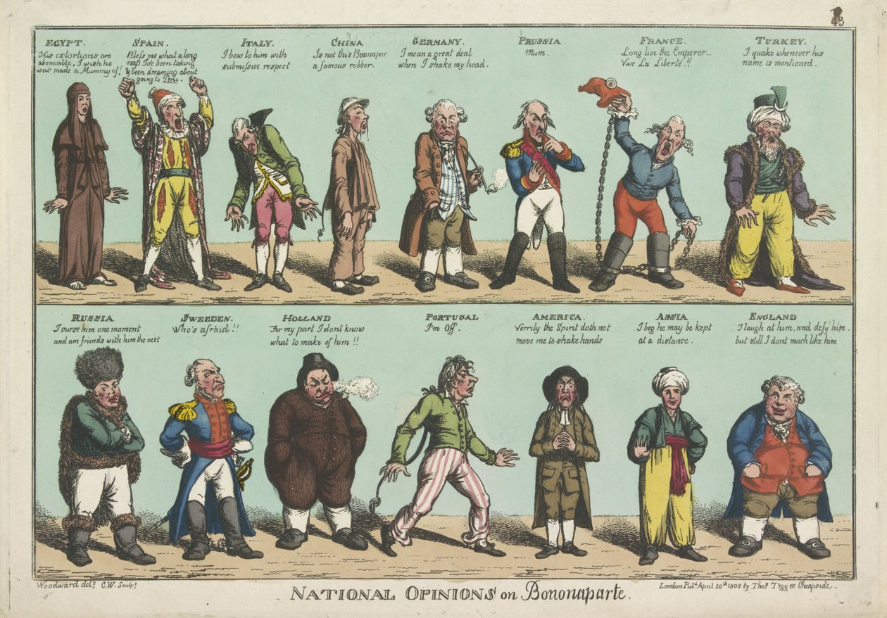 National Opinions on Napoleon Bonaparte by George Moutard (after) Woodward