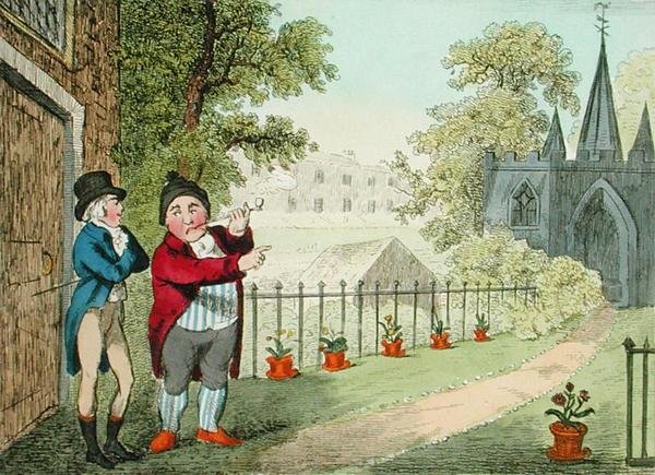 Shewing a Garden, engraved by Isaac Cruikshank, published 1796 by George Moutard (after) Woodward
