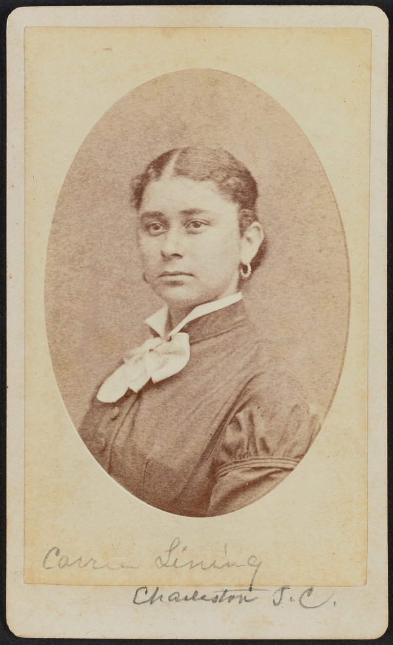 Carte-de-visite portrait of Carrie Lining, ca. 1875 by George N. Barnard
