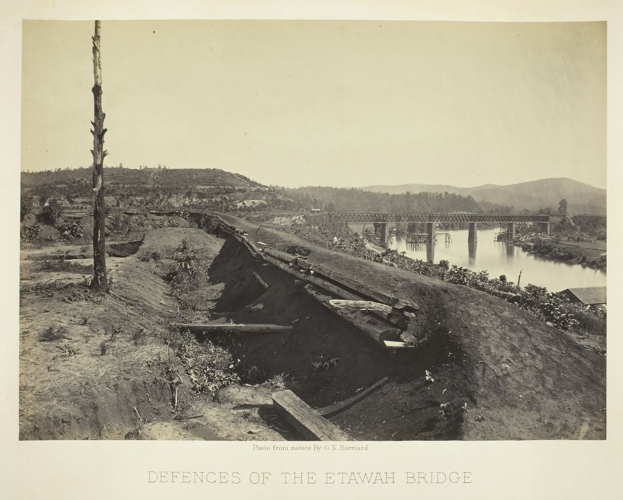 Defences of the Etawah Bridge, 1866 by George N. Barnard