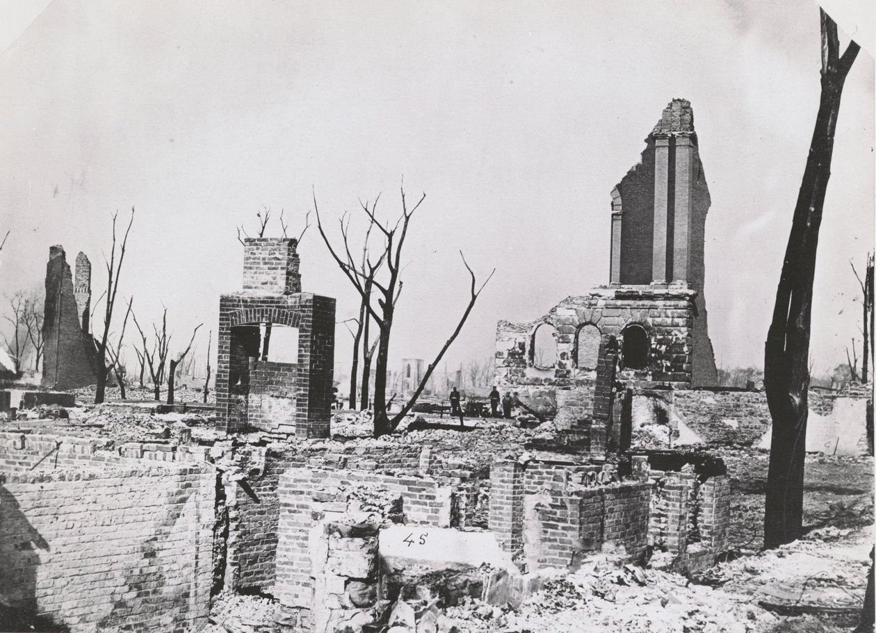 Ruins of the Chicago Historical Society building after the Great Chicago Fire, 1871 by George N. Barnard