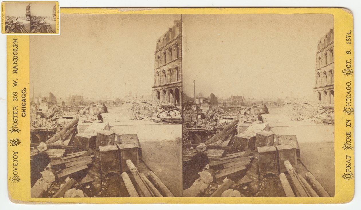 Stereograph of Safes Taken from Ruins on Dearborn Street After the Chicago Fire of 1871, 1871 by George N. Barnard
