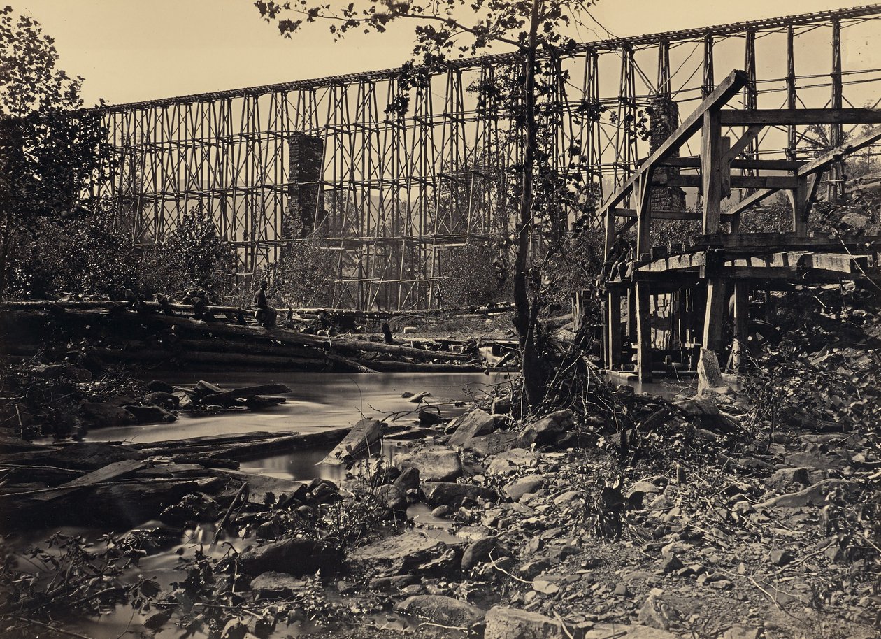 Trestle Bridge at Whiteside by George N. Barnard