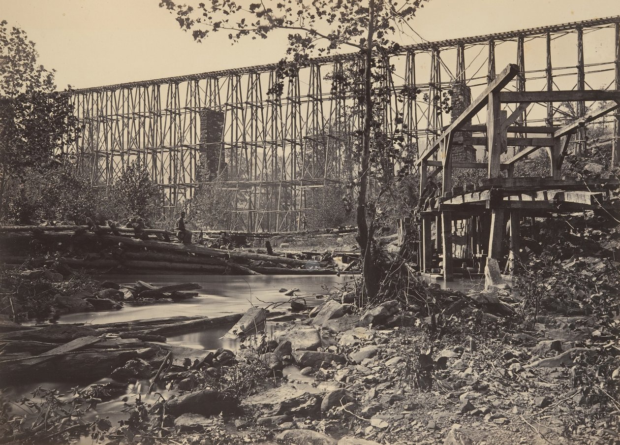 Trestle Bridge at Whiteside by George N. Barnard