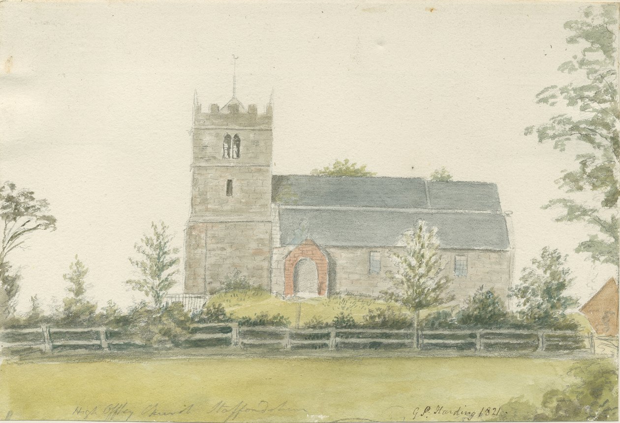 High Offley Church: Water Colour Painting
