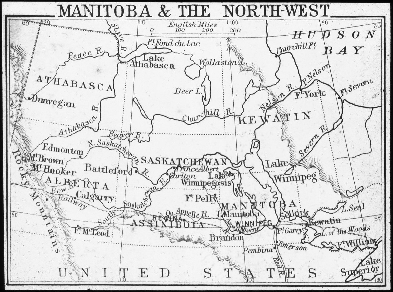 Map of Manitoba and the Northwest, Canada by George Philip and Son Ltd