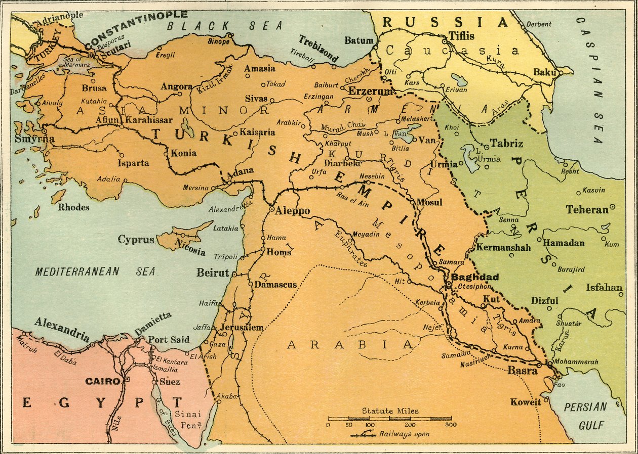 Map to Illustrate the Mesopotamian Expedition, 1919 by George Philip and Son Ltd