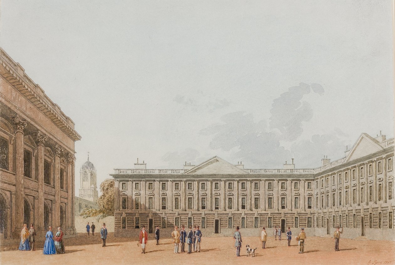 Peckwater Quad looking West, Christ Church, Oxford, 1850 by George Pyne