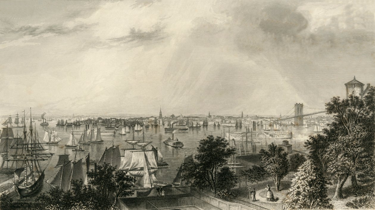 City of New York, from Brooklyn Heights by George R. Hall