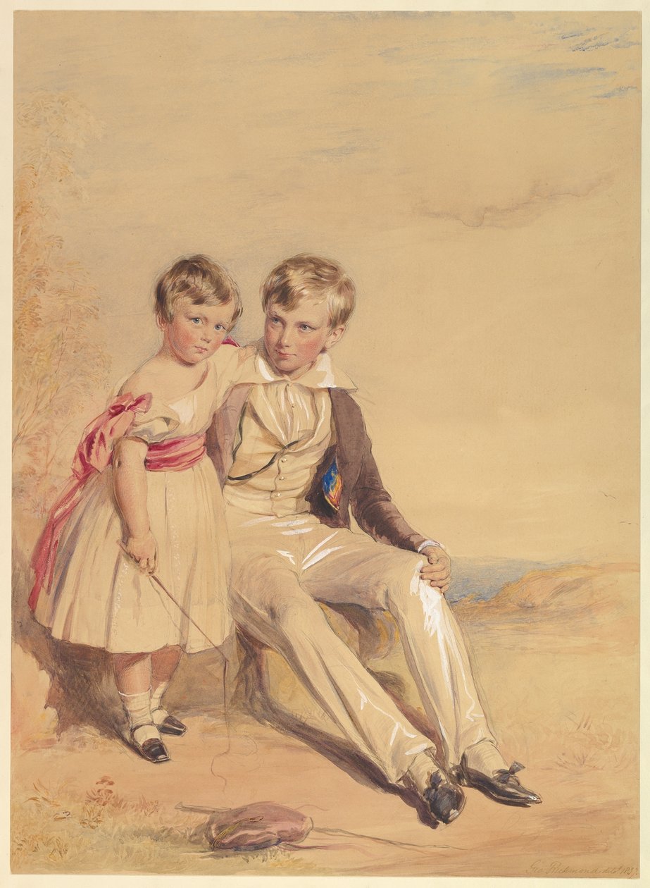 Portrait of two children by George Richmond