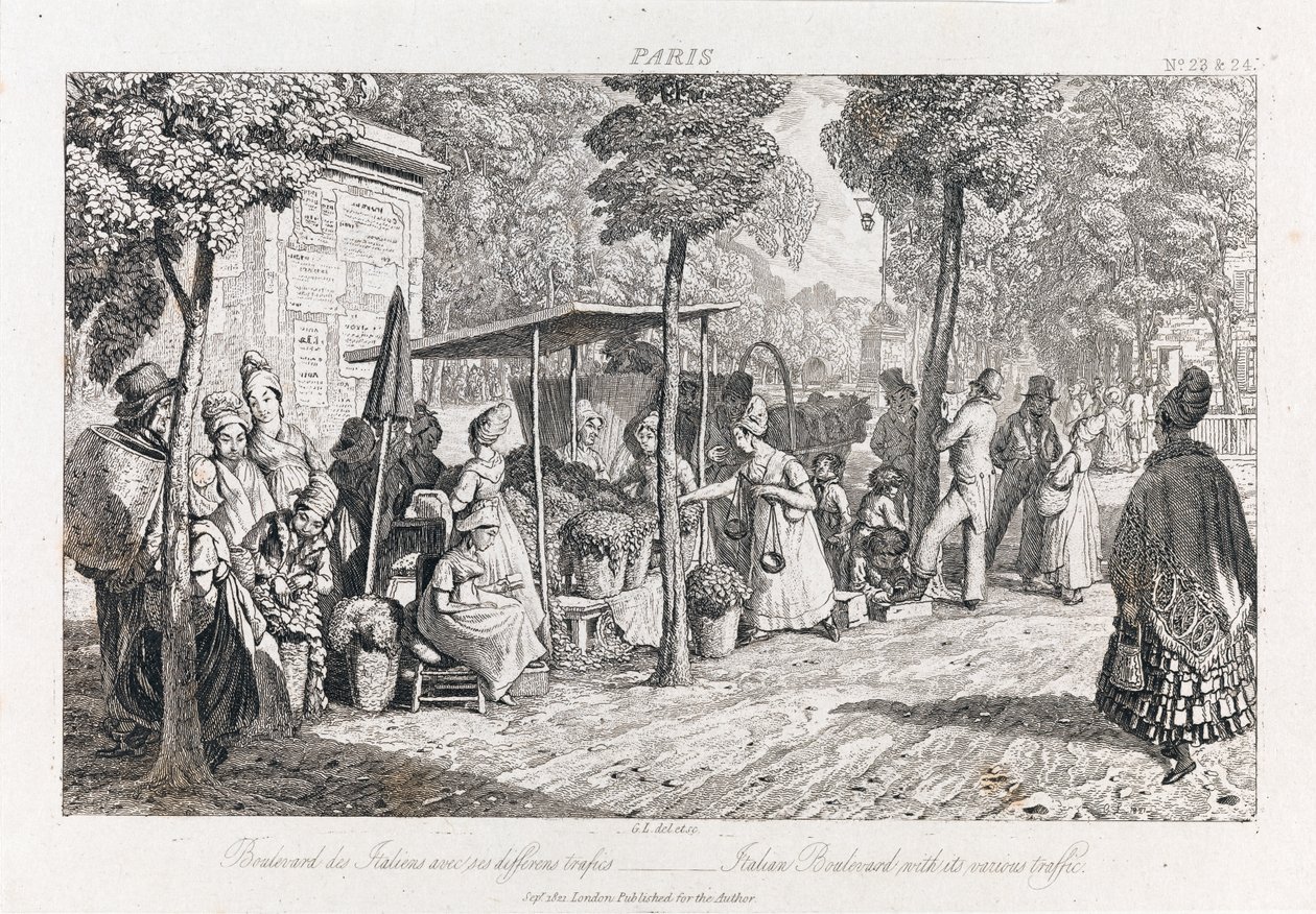 Boulevard Des Italiens, c.1821 by George Robert Lewis
