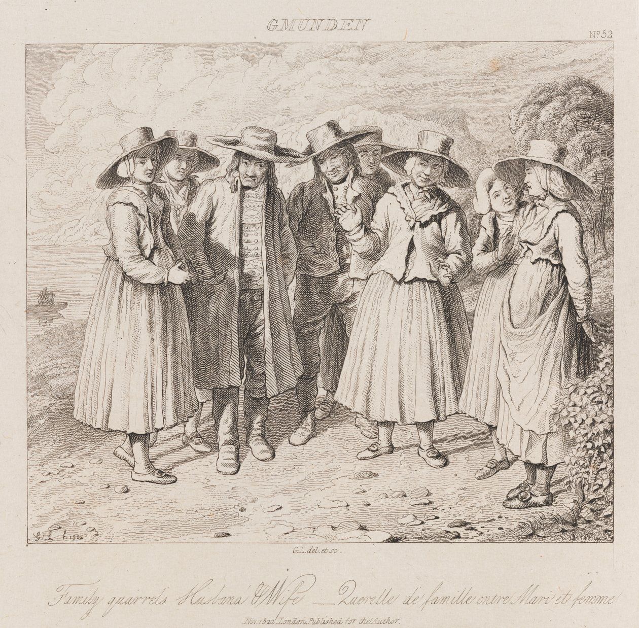 Family Quarrel, Gmunden, c.1821 by George Robert Lewis
