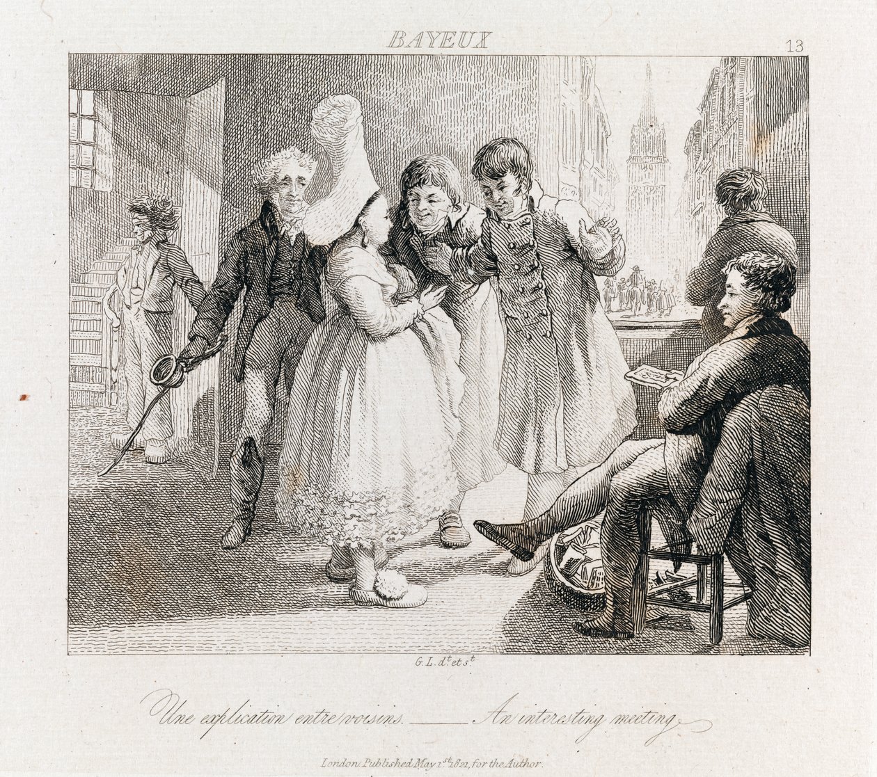 Interesting Meeting - Bayeux, c.1821 by George Robert Lewis