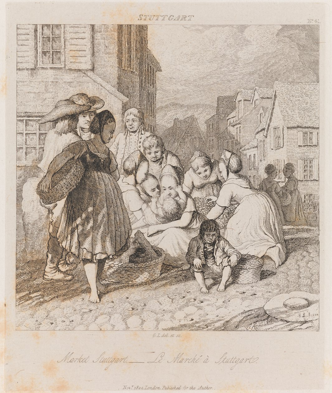 Market, Stuttgart, c.1821 by George Robert Lewis