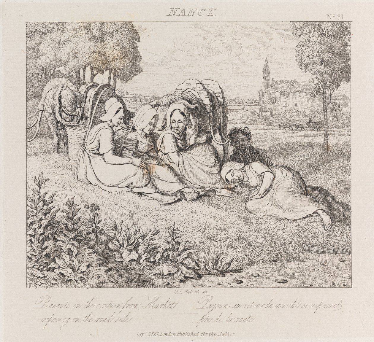 Peasants Returning From Market, Nancy, c.1821 by George Robert Lewis