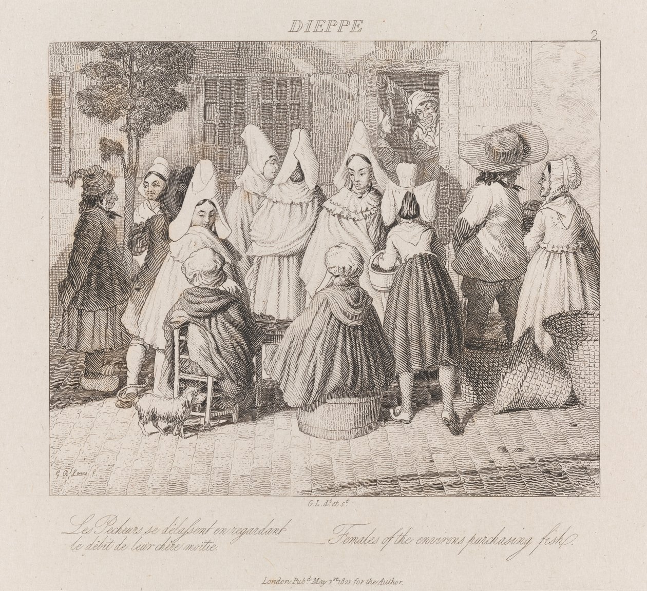 Women Purchasing Fish, Dieppe, c.1821 by George Robert Lewis