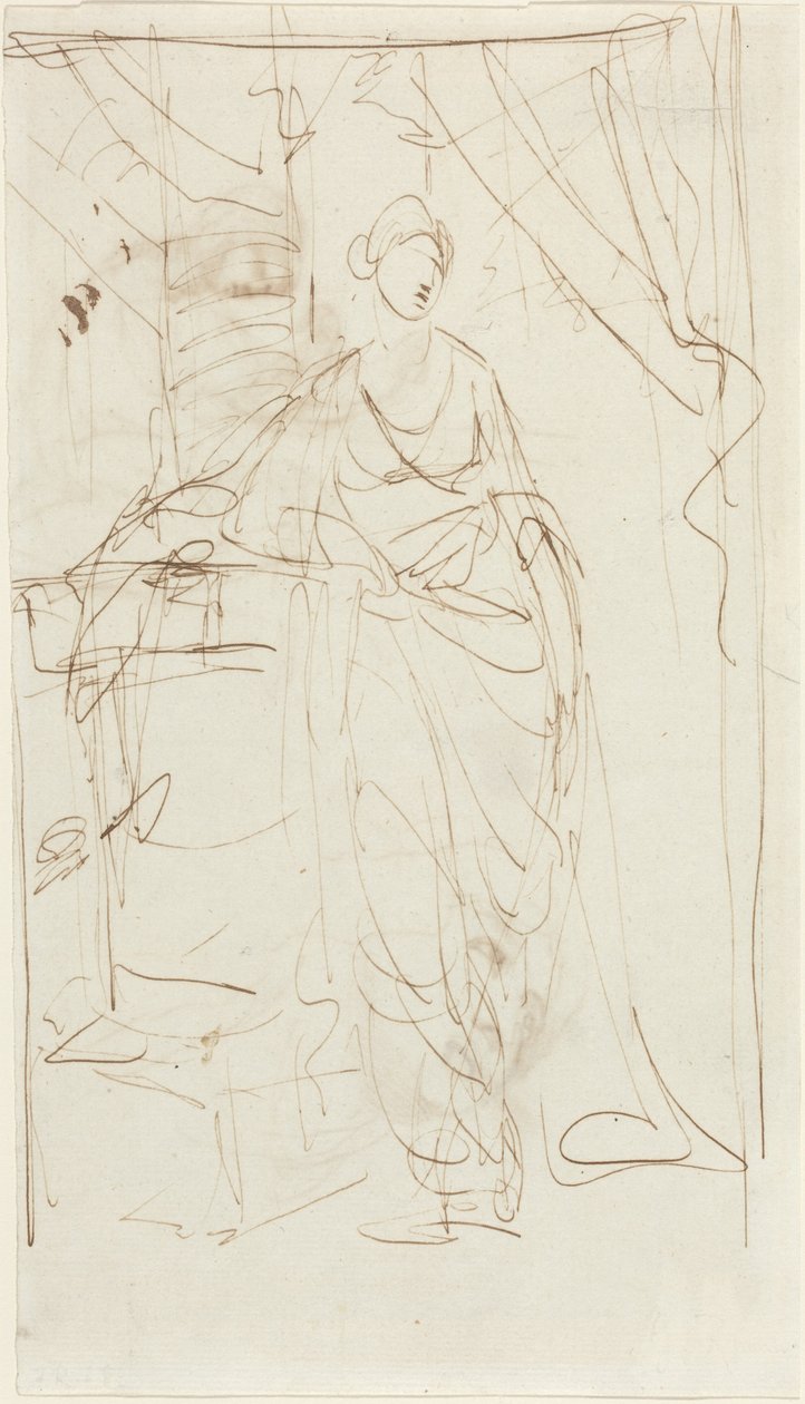 An Elegant Lady in Classical Dress by George Romney