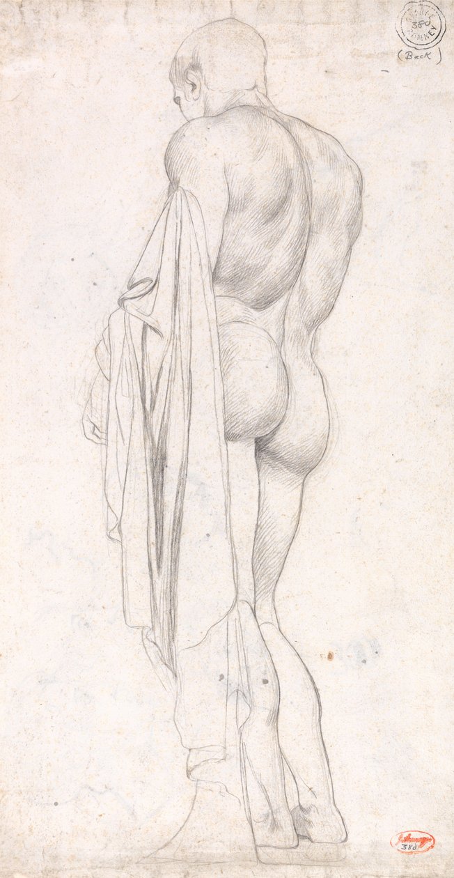 Back View of a Standing Classical Male Figure by George Romney