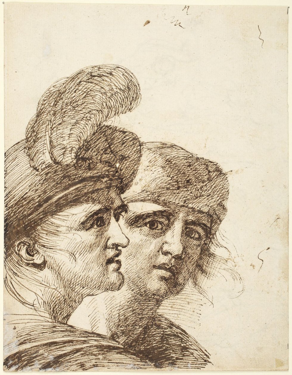 Heads of Two Men (verso: Study for the Accusation of Susannah) by George Romney