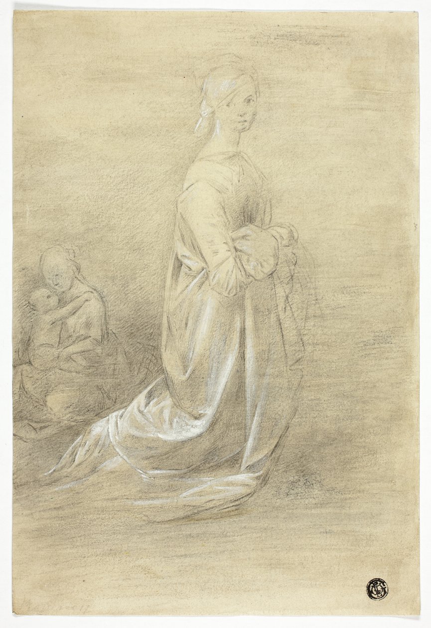 Kneeling Woman, Seated Mother and Child by George Romney