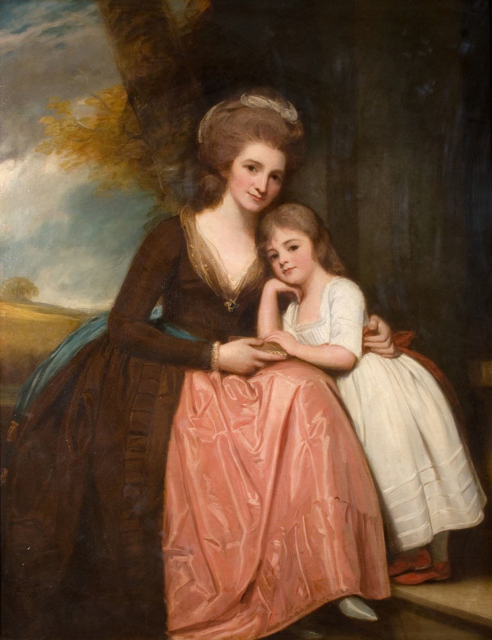 Portrait Of Mrs Bracebridge And Her Daughter Mary by George Romney