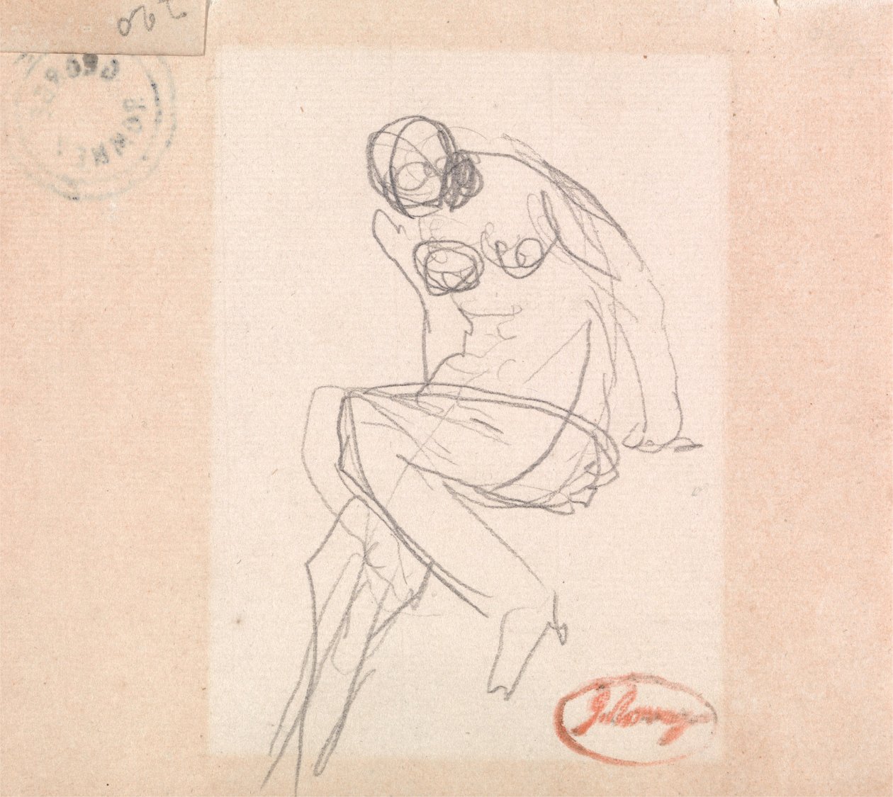 Seated Female Nude, Probably for "Susannah and the Elders" by George Romney
