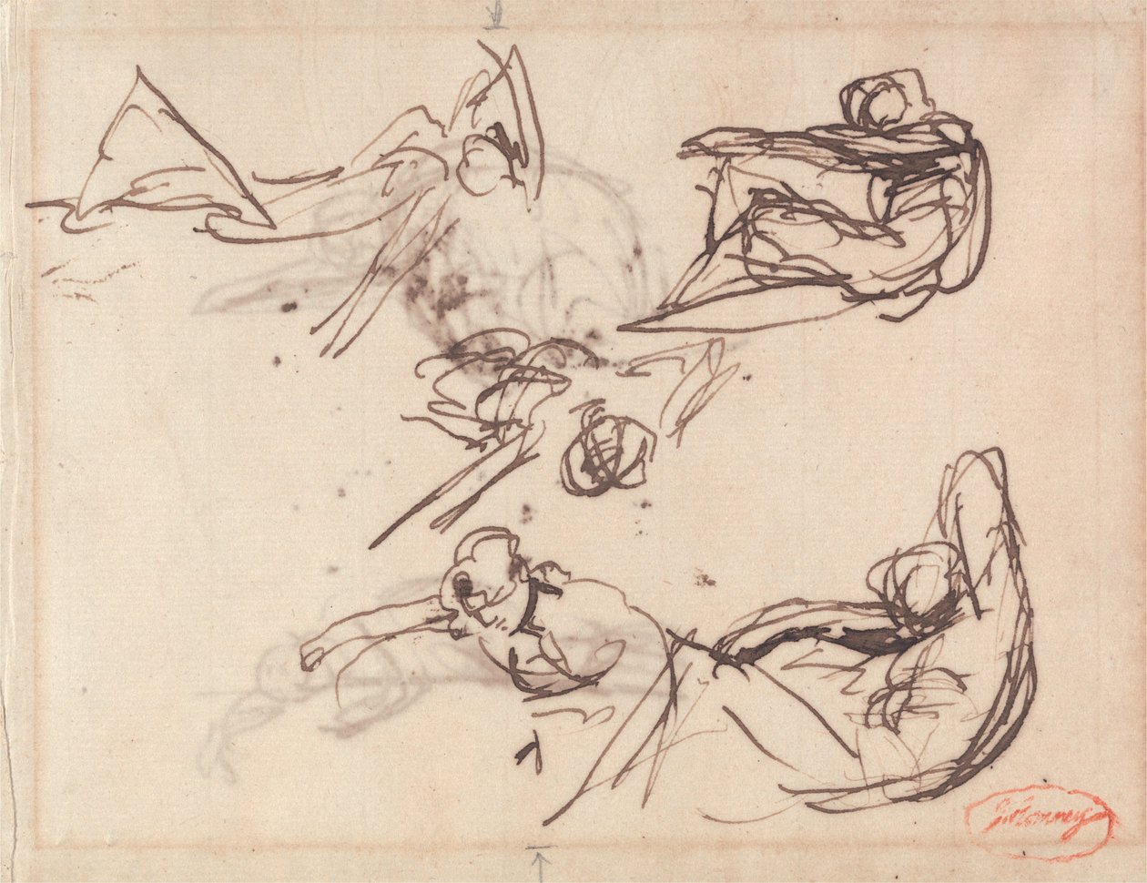 Sketches for Reclining and Prostrate Figures by George Romney