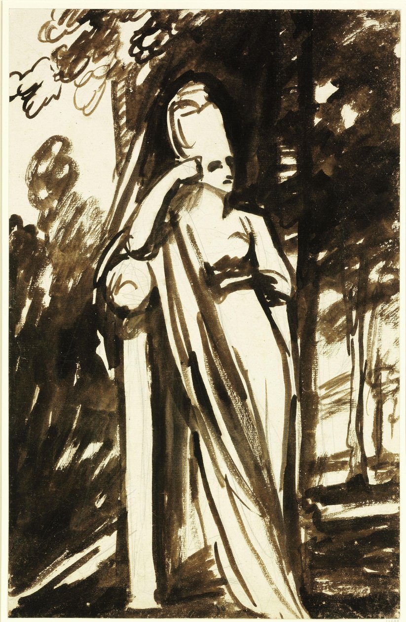Standing Woman at a Stele by George Romney