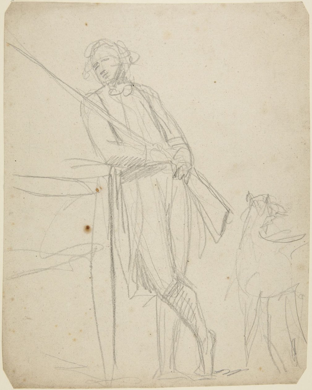 Study for a Full-Length Portrait of a Man Holding a Gun by George Romney