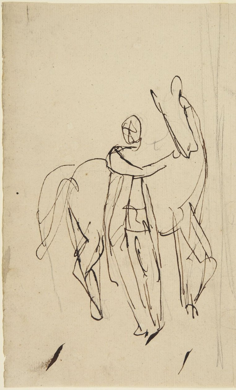 Study for a Portrait of a Man Standing with a Horse by George Romney