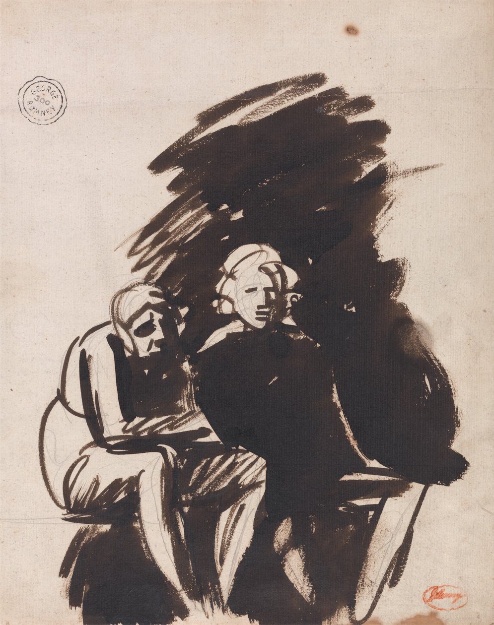 Study of Two Figures by George Romney