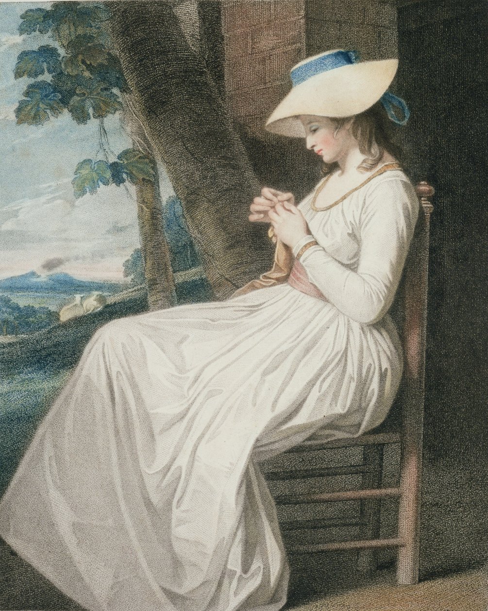 The Seamstress, engraved by Thomas Cheesman, published by John and Josiah Boydell, 1787 by George Romney