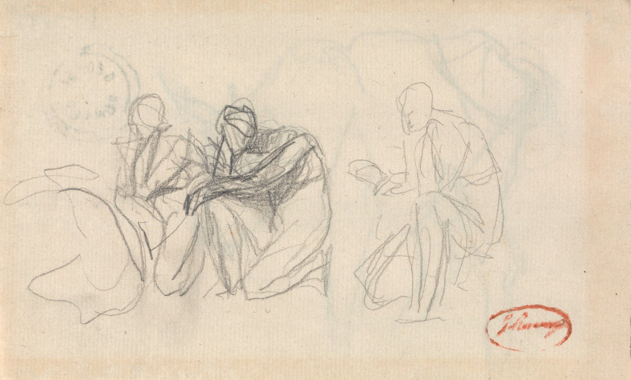 Three Kneeling Figures by George Romney